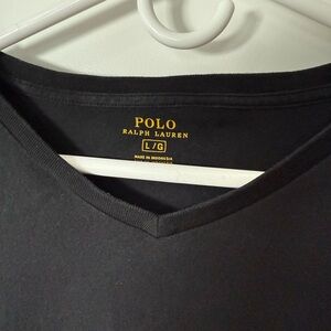 Polo Ralph Lauren Black V-Neck Long Sleeve Shirt Men’s Large